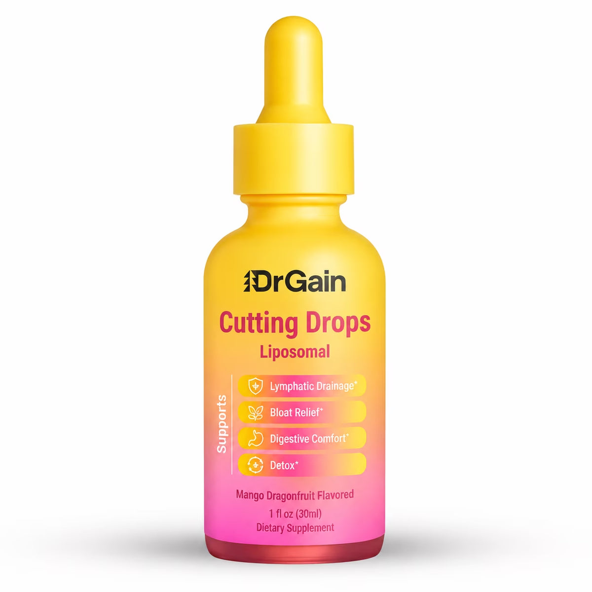 Liposomal Cutting Drops, Mango Dragonfruit Flavor, Liquid Dietary Supplement, 1 Fl Oz